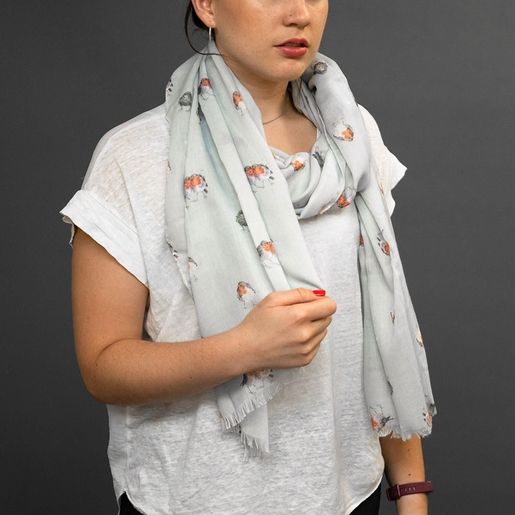 Šátek Wrendale Designs "The Jolly Robin" - Červenky