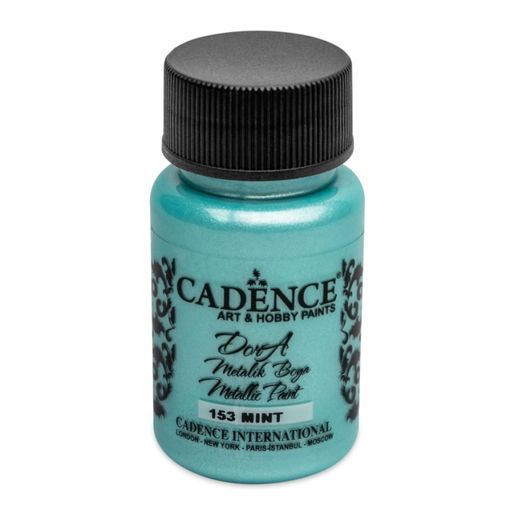 Metalická akrylová barva Cadence Dora Metallic, 50 ml - mint, mátová