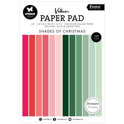 Pergamenové papíry Studio Light, A5, 24 l. - vánoční barvy