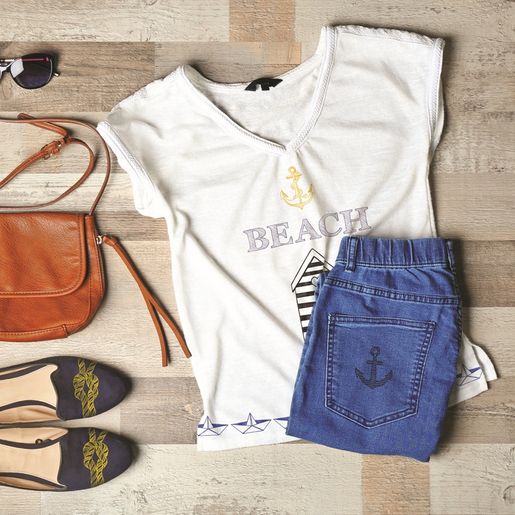 Razítka na textil Aladine Stampo Textile, 38 ks - Abeceda Marina