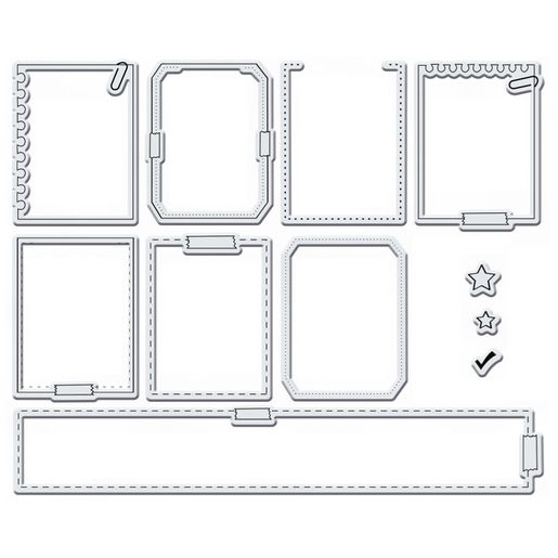 Gelová diářová razítka Aladine Bullet Journal, 37 ks - Rámečky, organizace týdne