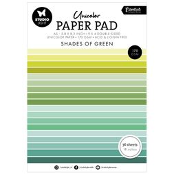 Blok barevných papírů Studio Light, A5, 36 l. - odstíny zelené