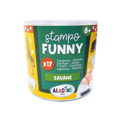 Dětská razítka Aladine Stampo Funny, 17 ks - Safari