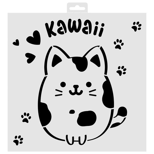 Šablona Aladine, 28x28 cm - Kawaii kočka