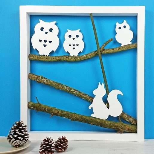 Dřevěný výřez k dekoraci Gomille, 9x11 cm - Sovička