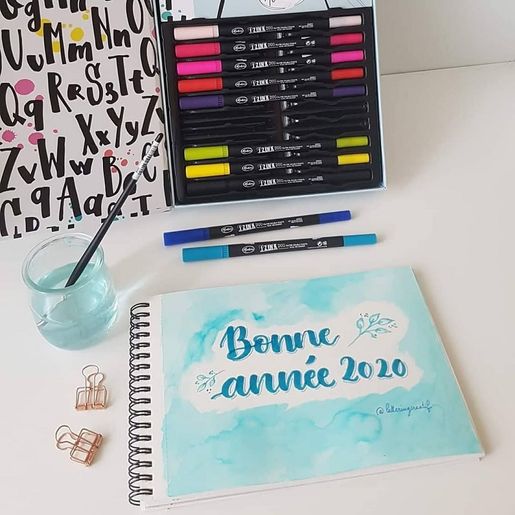 Akvarelové štětečkové fixy Aladine Izink Duo - 10 barev