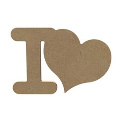 Dřevěný výřez k dekoraci Gomille, 15 cm - Nápis I Love