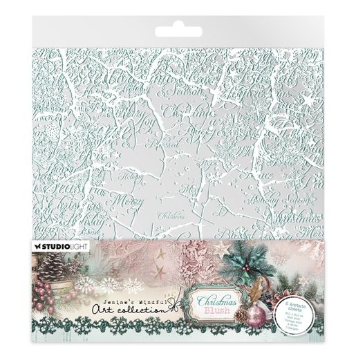 Acetátová fólie Studio Light "Christmas Blush“, 6 ks - Bílé a mátové Vánoce