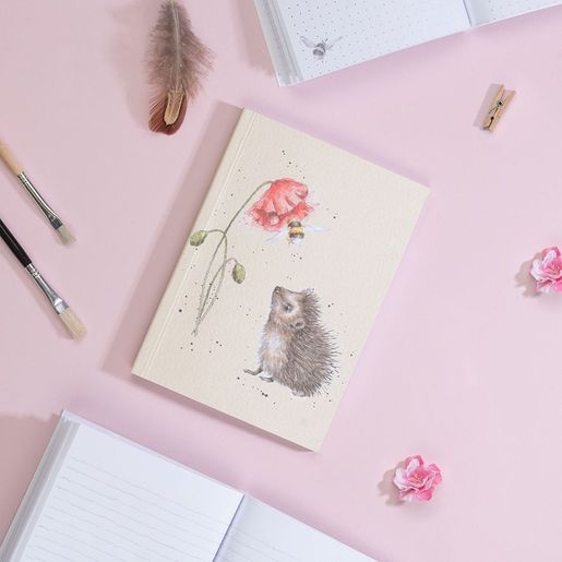 Sada 3 zápisníků Wrendale Designs "The Country Set" - Králík, ježek, hortenzie