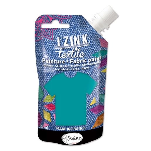 Barva na textil Aladine Izink Textile, 80 ml - bleu vert, tm. tyrkysová