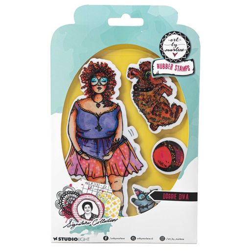 Razítka Studio Light "Signature Collection“, 4 ks - Panička a pejsci