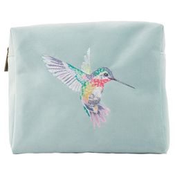 Vyšívaná kosmetická taška Wrendale Designs "Wisteria Wishes", velká - Kolibřík