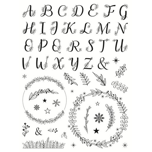 Razítka Aladine Creative Stamp, 54 ks - Vánoční abeceda