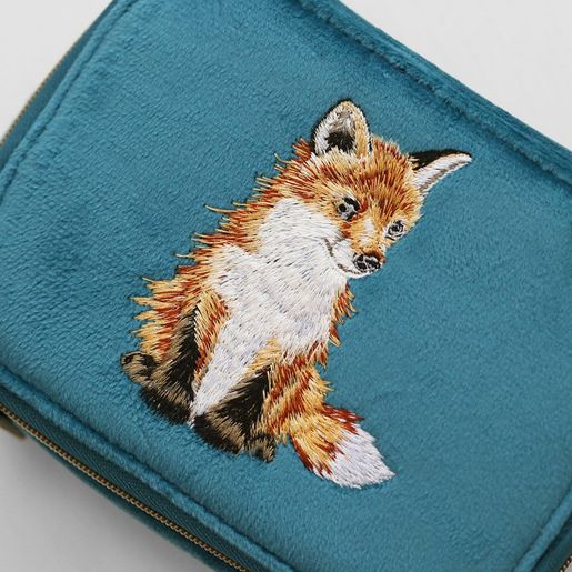 Vyšívané cestovní pouzdro na šperky Wrendale Designs "Daydreamer" - Liška