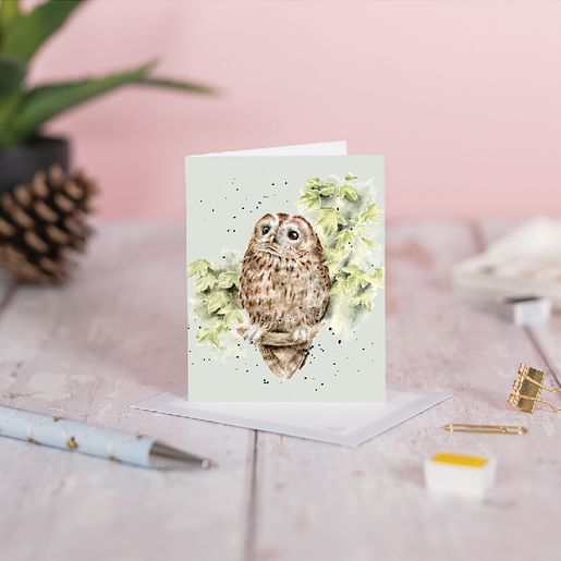 Dárková kartička Wrendale Designs "Treetops" - Sova