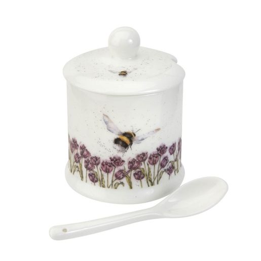 Porcelánová dóza na med nebo marmeládu Wrendala Designs, 0,11 l - Čmelák