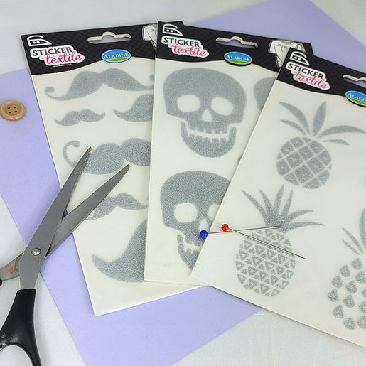 Transferový obrázek na textil Aladine, 12x17 cm - Koktejlové ovoce, glitr