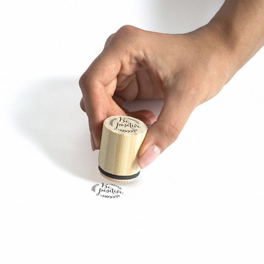 Dřevěné razítko Aladine, kulaté, 3 cm - Všechno nejlepší FR