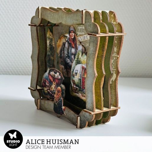 Dřevěný výřez k dekoraci Studio Light, 14,8x14,8 cm - Ozdobný čtverec