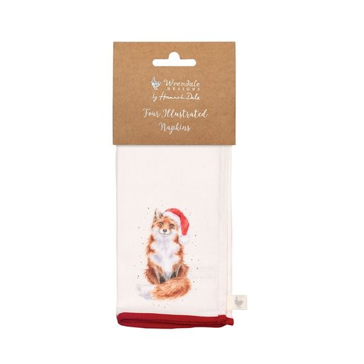 Látkové ubrousky Wrendale Designs "Winter Woodland", 4 ks - Vánoční zvířátka