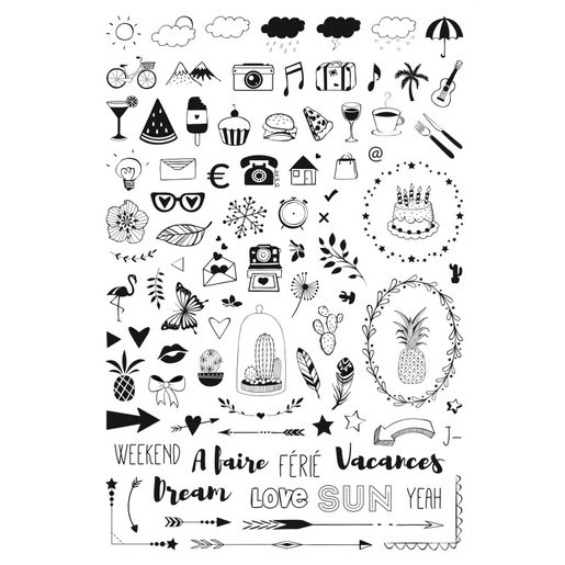 Diářová razítka Aladine Stampo Bullet Journal, 89 ks - Můj diář 