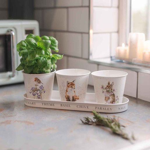 Květináče Wrendale Designs "Woodland", 3 ks - Králík, liška, červenka
