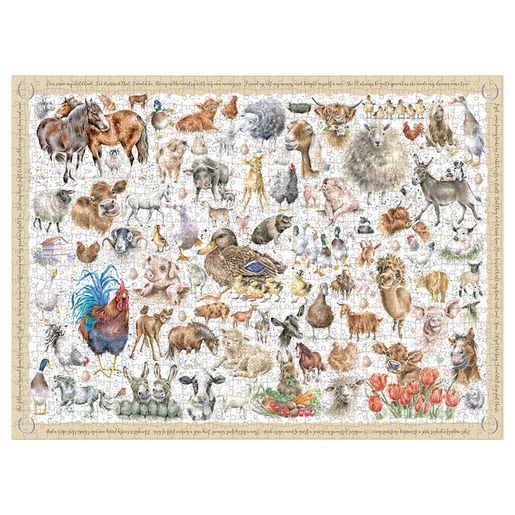 Puzzle Wrendale Designs "Farmyard Friends", 1000 dílků - Farma