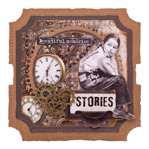 Blok s papírovými výseky Studio Light "Grunge", A5, 20 l. - Zpátky do minulosti