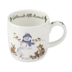 Vánoční porcelánový hrnek Wrendale Designs "Gathered All Around", 0,31 l - Sněhulák