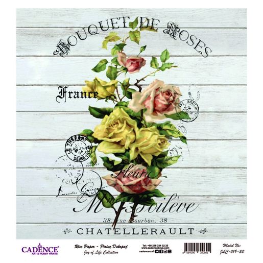 Rýžový papír Cadence, 30x30 cm - Pařížská kytice