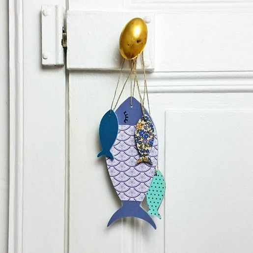 Dřevěný výřez k dekoraci Gomille, 10 cm - Sardinka