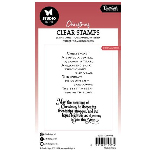 Gelová razítka Studio Light, 2 ks - Vánoční verše