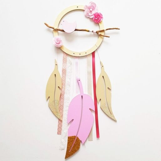 Dřevěný výřez k dekoraci Gomille, závěsný, 10 cm - Lapač snů, malý