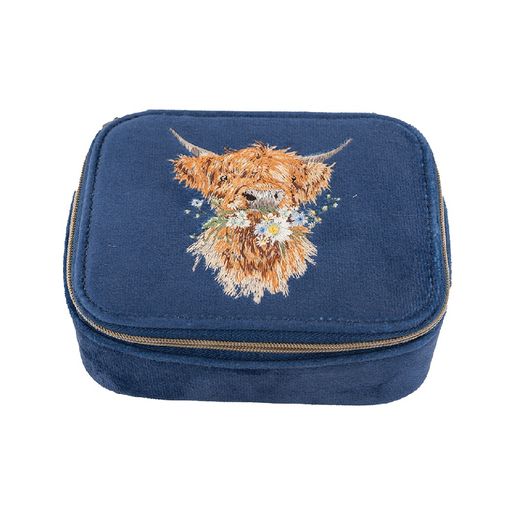 Vyšívané cestovní pouzdro na šperky Wrendale Designs "Daisy Coo" - Kráva