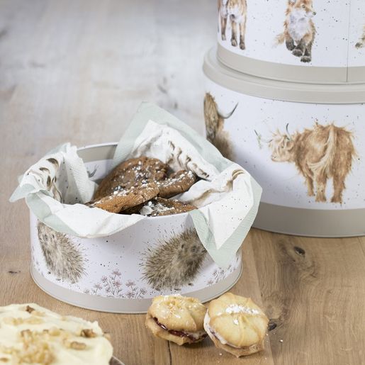 Sada plechových dóz Wrendale Designs, 3 ks - Kráva, liška, ježek