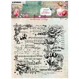 Gelové razítko Studio Light "Sending You Love", 12,9x12,9 cm - Rozkvetlé noty