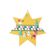 Dřevěný výřez k dekoraci Gomille, závěsný, 10x10 cm - Hvězda, sedmicípá