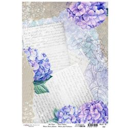 Rýžový papír Cadence - Psaníčka a hortenzie - VYBERTE VELIKOST