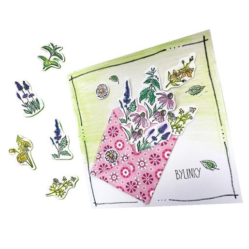 Razítka Aladine Stampo Hobby, 41 ks - Bylinky