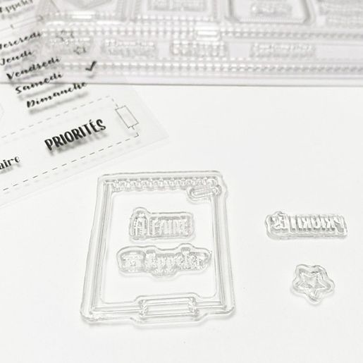 Gelová diářová razítka Aladine Bullet Journal, 37 ks - Rámečky, organizace týdne