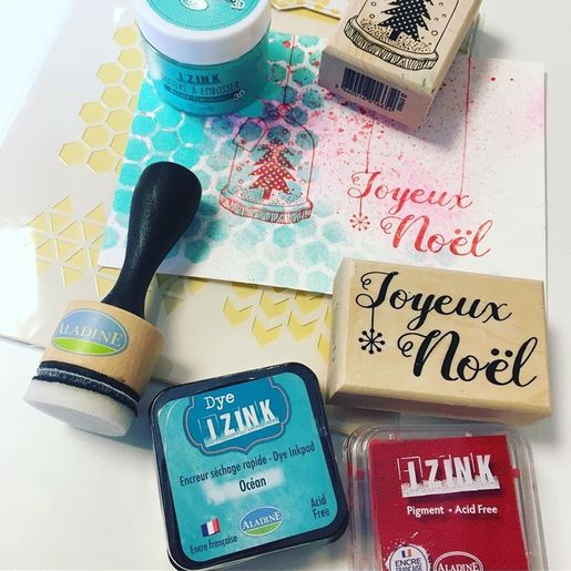 Razítkovací polštářek Aladine Izink Dye - océan, tyrkysový