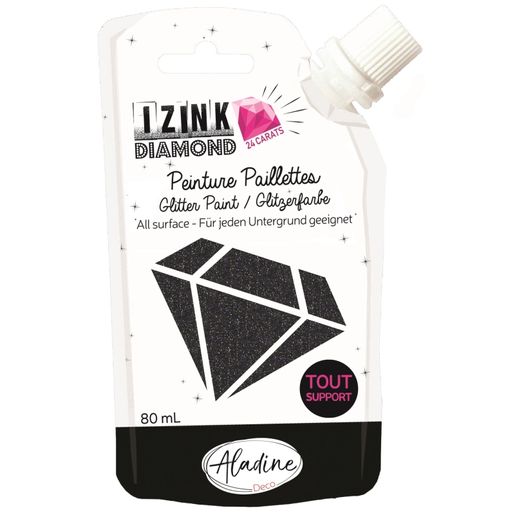 Diamantová barva Aladine IZINK DIAMOND 24 CARATS, 80 ml - černá